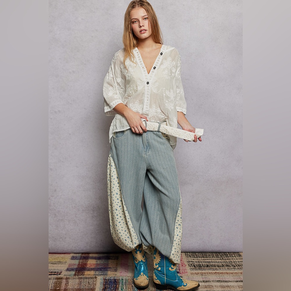 PT9 New POL Embroidered White Women's Top - Picture 4 of 9